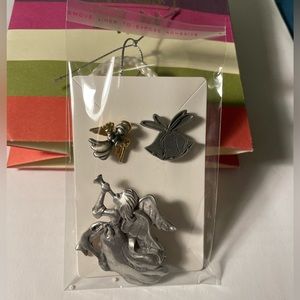 🎉5 for $10- Vintage Pewter brooch set - angels and bells